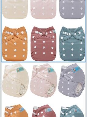 NEVER USED Reusable Snap Cloth Diaper Covers with Inserts